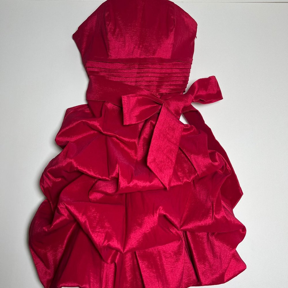 Poetry Clothing strapless Red ruffle cocktail dress